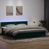 Box Spring krevet s madracem i LED tamno zeleni 180x220 cm baršun | shoptok.hr