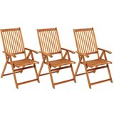 Maison Chic Zložljivi Vrtni Stoli - Stol za vrti 3 kosi z blazinami trden akacijev les JS2821, (21876191) | Shoptok.si