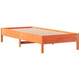 vidaXL Knjižna postelja brez ležišča vošč. rjava 90x200 cm borovina | Shoptok.si