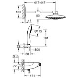 Grohe tuš set s termostatsko armaturo RAINSHOWER System SmartControl 360 Duo (26443000) - Krom | Shoptok.si