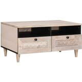 vidaXL Klubska miza s predalom Bela 80 x 54 x 40 cm trden mangov les Cene