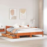 vidaXL Posteljni okvir s predali voščeno rjav 180x200cm trdna borovina, (21321642) | Shoptok.si