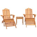  3-dijelna vrtna garnitura Adirondack masivno bagremovo drvo | shoptok.hr