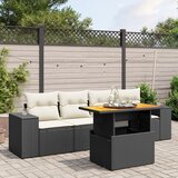 Maison Chic Seti vrtnega pohištva - Vrtna garnitura - Vrtni pohištvo set 5-delna z blazinami črn poli ratan, (21819517) | Shoptok.si