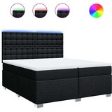 vidaXL Box spring postelja z vzmetnico črn 200x200 cm blago | Shoptok.si