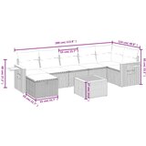 vidaXL Vrtna sedežna garnitura 8-delna z blazinami siv poli ratan, (21066068) | Shoptok.si