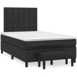  The Living Store Boxspring postelja z vzmetnico črna 120x190 cm umetno usnje - Box Spring Postelja, (21499806) | Shoptok.si