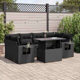 vidaXL 7-dijelni set vrtnih sofa od poliratana s jastucima crni | shoptok.hr