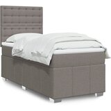 vidaXL Box spring postelja z vzmetnico taupe 90x200 cm blago | Shoptok.si