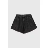 Sisley Otroške kratke hlače iz jeansa črna barva