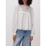 Reserved Pamučna bluza s vezom - krem | shoptok.hr