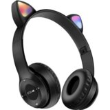 Venisymlis Otroške Bluetooth slušalke z mačjim ušesom, zložljive brezžične slušalke z LED mikrofonom, (22102150) | Shoptok.si