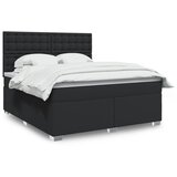 vidaXL Box spring postelja z vzmetnico črn 180x200 cm umetno usnje | Shoptok.si