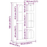 Viseći ormarić Zidne Bijelo 59 x 20 x 100 cm Konstruirano drvo | shoptok.hr