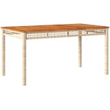  Vrtni stol bež 140 x 80 x 75 cm od poliratana i drva bagrema | shoptok.hr