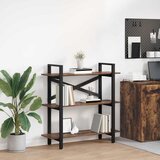 vidaXL Polica Dimljeni hrast 100 x 33,5 x 102 cm Konstruirano drvo Cijene