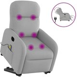 Maison Chic Električni masažni naslanjač - Relax naslanjač s funkcijo vstajanja siv blago, (22061976) | Shoptok.si