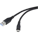 Renkforce USB kabel USB 3.2 gen. 1 (USB 3.0) USB-A vtič\, USB-C® vtič 2.00 m črna PVC plašč\, visoko fleksibilno RF-4995176, (20416647) | Shoptok.si