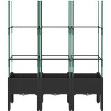  Vrtna sadilica s rešetkom crna 120 x 40 x 142,5 cm PP | Eponuda.ba