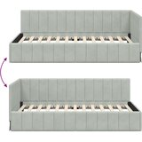  Kutni okvir kreveta Svijetlo siva 100 cm x 200 cm Baršun | shoptok.hr