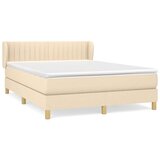vidaXL Krevet s oprugama i madracem krem 140 x 190 cm od tkanine | shoptok.hr