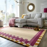 Flair Rugs Žuti /ružičasti ručno rađen vunen tepih 200x290 cm Kai Wool Border – | shoptok.hr