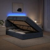  LED krevet za pohranu s madracem Tamnosiva 120 x 200 cm Baršun | shoptok.hr