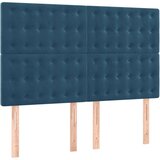  Posteljno vzglavje 4 kosa temno moder 72x5x78/88 cm žamet, (20952610) | Shoptok.si