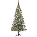 vidaXL Umjetno Božićno Drvo s Snježnim Flokom i LED Svjetlom 180 cm | shoptok.hr