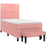 Box spring krevet s madracem ružičasti 90x200 cm baršunasti | shoptok.hr