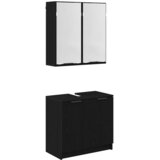  Set ormarića za kupaonicu 2 pcs Crni hrast Konstruirano drvo | Eponuda.com
