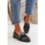 VINCEZA Lacquered Women's Moccasins With Decoration Black 58389 | Shoptok.si