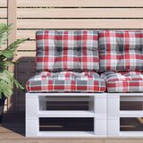 The Living Store Blazina za kavč iz palet rdeč karo vzorec 60x40x12 cm - Blazina Za Palete, (21660648) | Shoptok.si
