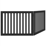  Vrata za pse s 2 panela sklopiva crna 160 cm od drva topole | shoptok.hr