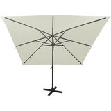  Konzolni vrtni suncobran sa stupom LED 300 cm boja pijeska | shoptok.hr