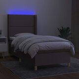  box spring s madracem LED smeđesivi 100x200 cm tkanina | shoptok.hr