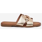 EVENTO Ladies Flat Sandals With Decorative Detail Golden Amiresna | shoptok.hr