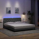 Maison Chic Posteljni okvir - Dvoposteljna postelja - Zakonska postelja z LED brez vzmetnice svetlo siv 180x200 cm, (21697006) | Shoptok.si
