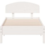 vidaXL okvir za krevet s uzglavljem bijeli 90x200 cm masivna borovina | shoptok.hr