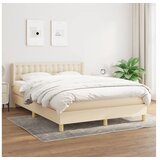 vidaXL Krevet s oprugama i madracem krem 140 x 190 cm od tkanine Cijene