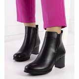 Gemre Black block heel ankle boots Begger's - round toe | Shoptok.si