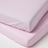 HOMESCAPES Roza Bombažnih Ovitih Rjuh za Otroško Posteljico s 200 Niti, 2 Kos, (20747634) | Shoptok.si