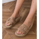 Gemre Brown platform sandals with decorative buckle Lunda | shoptok.hr