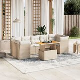 Maison Chic Seti vrtnega pohištva - Vrtna garnitura - Vrtni pohištvo set 8-delna z blazinami bež poli ratan, (21800974) | Shoptok.si