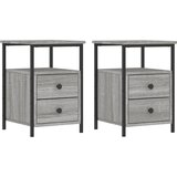  Noćni ormarići 2 kom siva boja hrasta 34 x 35,5 x 50 cm drveni | shoptok.hr