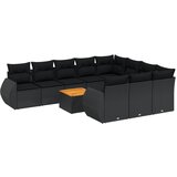  11-dijelni set vrtnih sofa od poliratana s jastucima crni Crna 71 x 62 x 69 cm | Shoptok.si