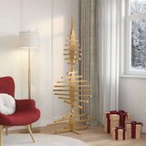 vidaXL Leseno božično drevo z stojalom Rjava 180 cm Trdna borovina | Shoptok.si