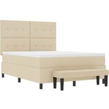  s opruga kutije s uzglavljem Krema 140 x 190 cm tkanina | shoptok.hr