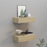 vidaXL Zidne police s ladicama 2 kom boja hrasta 40 x 23,5 x 10 cm MDF Cijene