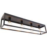 QAZQA Industrijska stropna svetilka črna 99,5 cm 4 luči - kletka | Shoptok.si